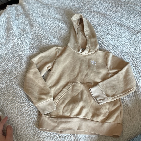 *new* Adidas kid's tan neutral Hoodie size 7/8 no tags - Picture 1 of 2